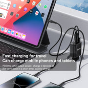 Caricabatterie digitale Yesido YC69 30W USB + Dual USB-C / Type-C, specifiche: spina UE, YC69