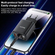 Caricabatterie digitale Yesido YC69 30W USB + Dual USB-C / Type-C, specifiche: spina UE, YC69