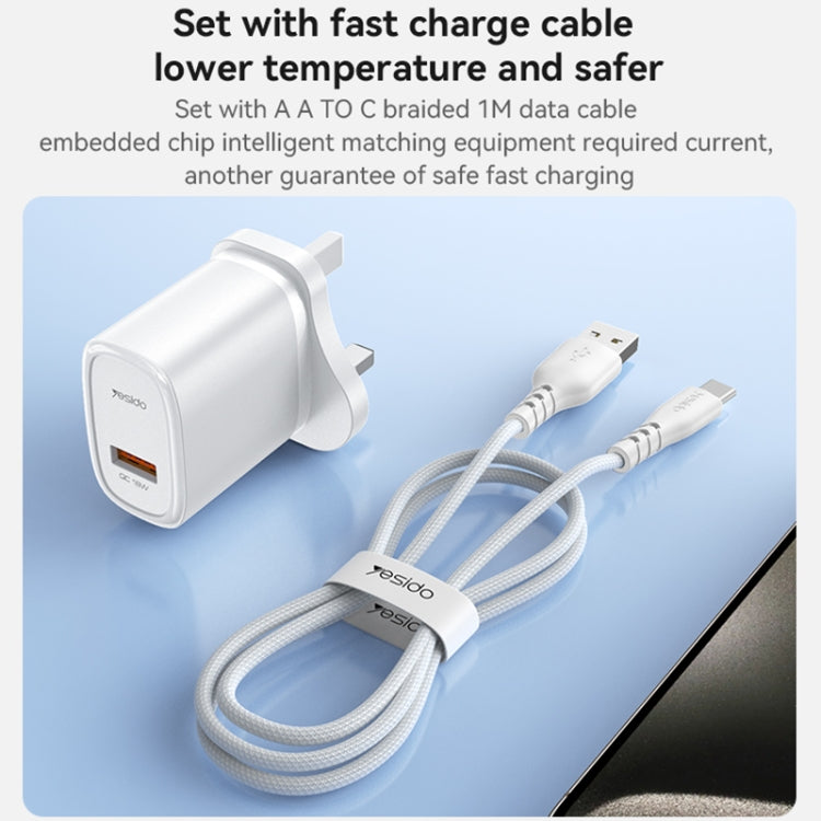 Caricabatterie rapido USB Yesido YC85 PD 18W