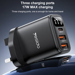 Caricabatterie digitale Yesido YC86 17W USB-C e Dual USB