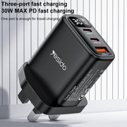 Caricabatterie digitale Yesido YC88 30W USB + Dual USB-C / Type-C, YC88