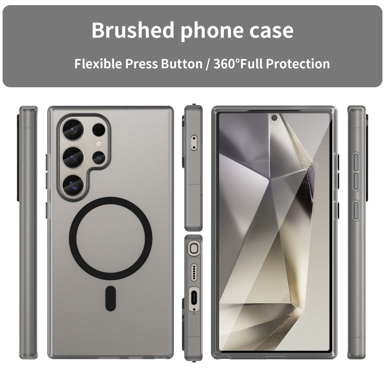 Custodia per telefono a copertura totale in TPU + PC traslucido satinato MagSafe, For Samsung Galaxy S24 Ultra 5G, For Samsung Galaxy S24+ 5G