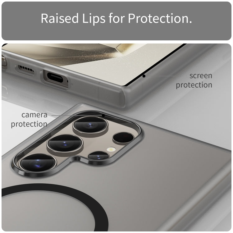 Custodia per telefono a copertura totale in TPU + PC traslucido satinato MagSafe, For Samsung Galaxy S24 Ultra 5G, For Samsung Galaxy S24+ 5G