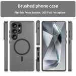Custodia per telefono a copertura totale in TPU + PC traslucido satinato MagSafe, For Samsung Galaxy S25 Ultra, For Samsung Galaxy S24 FE 5G
