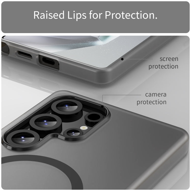 Custodia per telefono a copertura totale in TPU + PC traslucido satinato MagSafe, For Samsung Galaxy S25 Ultra, For Samsung Galaxy S24 FE 5G