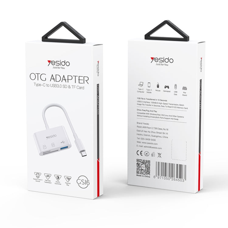 Yesido GS16 Adattatore OTG da USB-C a USB 3.0, TF e SD