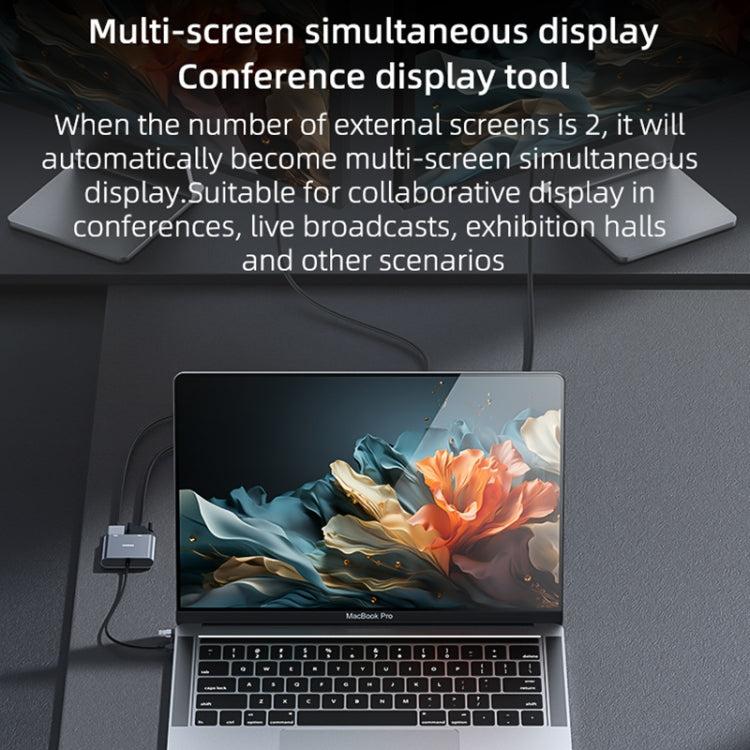 Adattatore schermo diviso HDTV con interfaccia USB-C / Type-C Yesido HM15 + USB 2.0, HM15