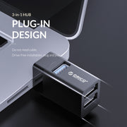 ORICO MINI-U32 Adattatore Mini HUB USB 3 in 1, MINI-U32