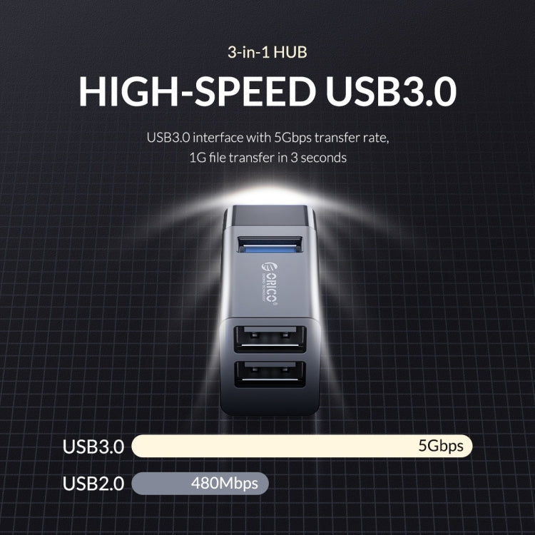 ORICO MINI-U32 Adattatore Mini HUB USB 3 in 1, MINI-U32