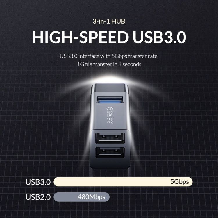 Adattatore Mini HUB USB ORICO MINI-U32L 3 in 1, MINI-U32L