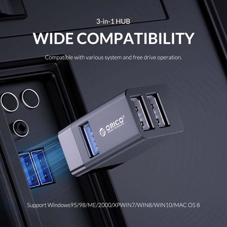 Adattatore Mini HUB USB ORICO MINI-U32L 3 in 1, MINI-U32L