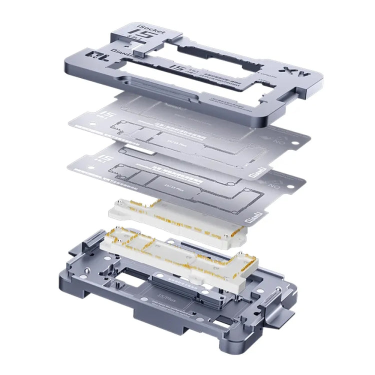 Banco di prova a strati per scheda madre QianLi iSocket Series 8 in 1 per iPhone serie 15, QianLi iSocket Series For iPhone 15 Series