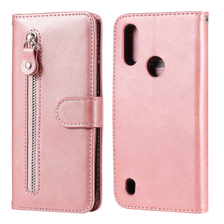 Custodia portafoglio in pelle con zip per Motorola Moto G8 Power