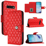 Custodia per telefono in pelle con texture rombica e cordino, For Samsung Galaxy S10 Lite, For Samsung Galaxy S10e, For Samsung Galaxy S10+, For Samsung Galaxy S10