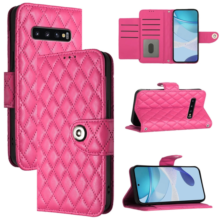 Custodia per telefono in pelle con texture rombica e cordino, For Samsung Galaxy S10 Lite, For Samsung Galaxy S10e, For Samsung Galaxy S10+, For Samsung Galaxy S10