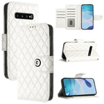 Custodia per telefono in pelle con texture rombica e cordino, For Samsung Galaxy S10 Lite, For Samsung Galaxy S10e, For Samsung Galaxy S10+, For Samsung Galaxy S10