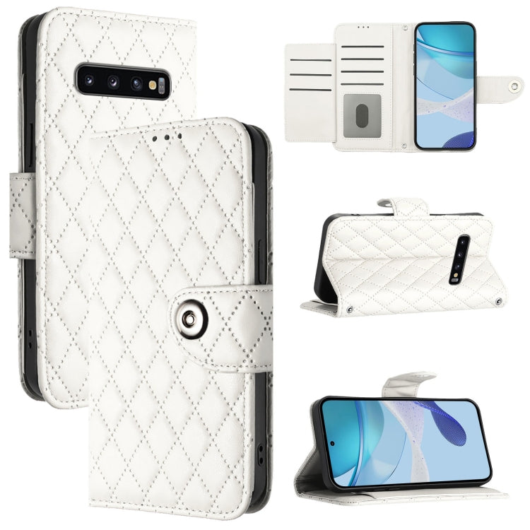 Custodia per telefono in pelle con texture rombica e cordino, For Samsung Galaxy S10 Lite, For Samsung Galaxy S10e, For Samsung Galaxy S10+, For Samsung Galaxy S10