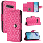 Custodia per telefono in pelle con texture rombica e cordino, For Samsung Galaxy S10 Lite, For Samsung Galaxy S10e, For Samsung Galaxy S10+, For Samsung Galaxy S10