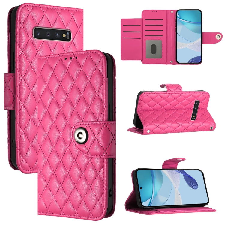 Custodia per telefono in pelle con texture rombica e cordino, For Samsung Galaxy S10 Lite, For Samsung Galaxy S10e, For Samsung Galaxy S10+, For Samsung Galaxy S10