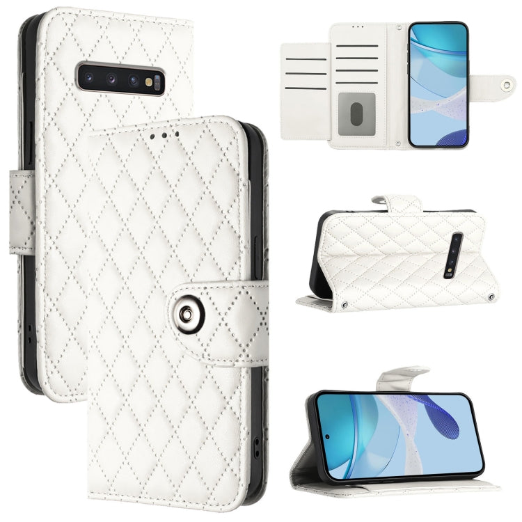 Custodia per telefono in pelle con texture rombica e cordino, For Samsung Galaxy S10 Lite, For Samsung Galaxy S10e, For Samsung Galaxy S10+, For Samsung Galaxy S10