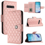 Custodia per telefono in pelle con texture rombica e cordino, For Samsung Galaxy S10 Lite, For Samsung Galaxy S10e, For Samsung Galaxy S10+, For Samsung Galaxy S10