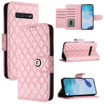 Custodia per telefono in pelle con texture rombica e cordino, For Samsung Galaxy S10 Lite, For Samsung Galaxy S10e, For Samsung Galaxy S10+, For Samsung Galaxy S10