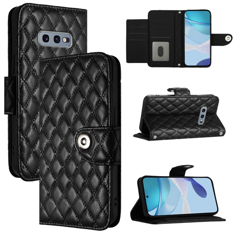 Custodia per telefono in pelle con texture rombica e cordino, For Samsung Galaxy S10 Lite, For Samsung Galaxy S10e, For Samsung Galaxy S10+, For Samsung Galaxy S10