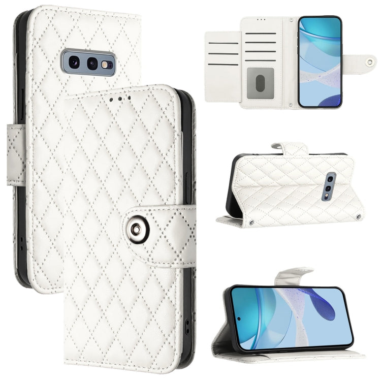 Custodia per telefono in pelle con texture rombica e cordino, For Samsung Galaxy S10 Lite, For Samsung Galaxy S10e, For Samsung Galaxy S10+, For Samsung Galaxy S10