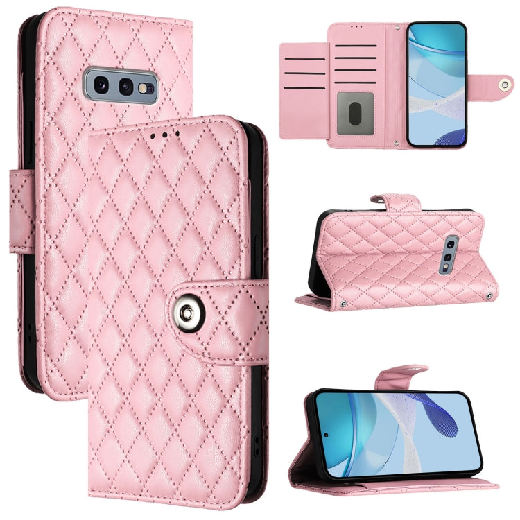 Custodia per telefono in pelle con texture rombica e cordino, For Samsung Galaxy S10 Lite, For Samsung Galaxy S10e, For Samsung Galaxy S10+, For Samsung Galaxy S10
