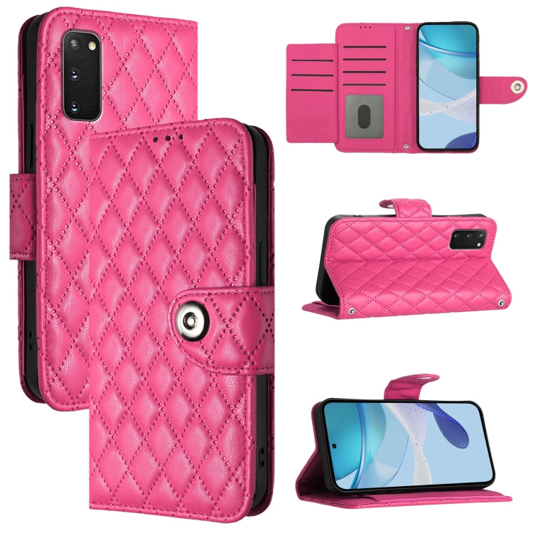 Custodia per telefono in pelle con texture rombica e cordino, For Samsung Galaxy S21 Ultra 5G, For Samsung Galaxy S20 Ultra, For Samsung Galaxy S20, For Samsung Galaxy S20+
