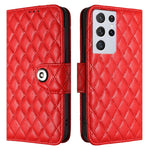 Custodia per telefono in pelle con texture rombica e cordino, For Samsung Galaxy S21 Ultra 5G, For Samsung Galaxy S20 Ultra, For Samsung Galaxy S20, For Samsung Galaxy S20+