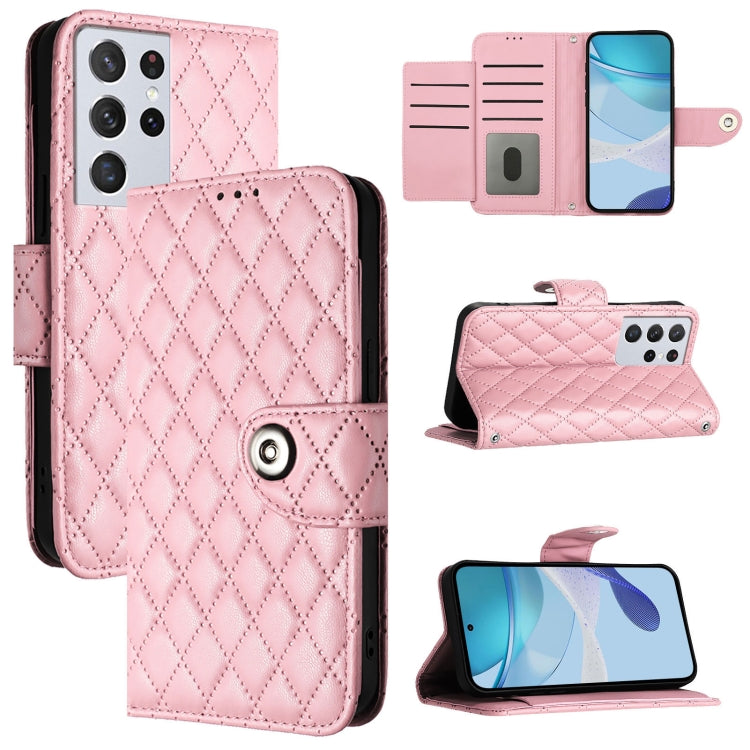 Custodia per telefono in pelle con texture rombica e cordino, For Samsung Galaxy S21 Ultra 5G, For Samsung Galaxy S20 Ultra, For Samsung Galaxy S20, For Samsung Galaxy S20+