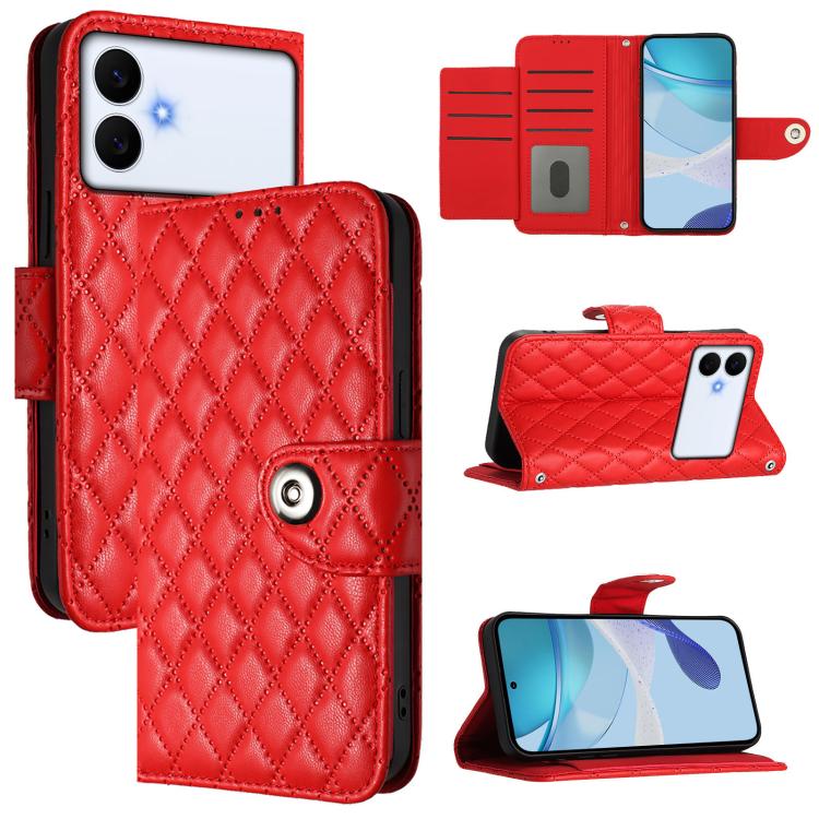 Custodia per telefono in pelle con texture rombica e cordino, For Samsung Galaxy S26+ 5G, For Samsung Galaxy S26 Edge 5G, For Samsung Galaxy S26 Ultra 5G, For Samsung Galaxy S26 5G