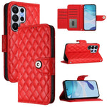 Custodia per telefono in pelle con texture rombica e cordino, For Samsung Galaxy S26+ 5G, For Samsung Galaxy S26 Edge 5G, For Samsung Galaxy S26 Ultra 5G, For Samsung Galaxy S26 5G