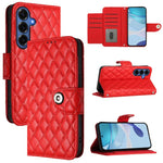Custodia per telefono in pelle con texture rombica e cordino, For Samsung Galaxy S26+ 5G, For Samsung Galaxy S26 Edge 5G, For Samsung Galaxy S26 Ultra 5G, For Samsung Galaxy S26 5G