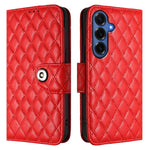 Custodia per telefono in pelle con texture rombica e cordino, For Samsung Galaxy S26+ 5G, For Samsung Galaxy S26 Edge 5G, For Samsung Galaxy S26 Ultra 5G, For Samsung Galaxy S26 5G