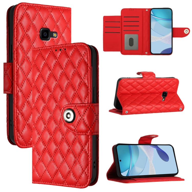 Custodia per telefono in pelle con texture rombica e cordino, For Samsung Galaxy Xcover 4s / Xcover 4