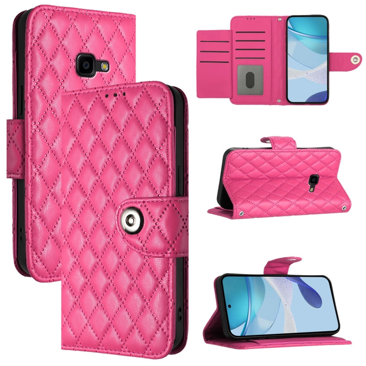 Custodia per telefono in pelle con texture rombica e cordino, For Samsung Galaxy Xcover 4s / Xcover 4