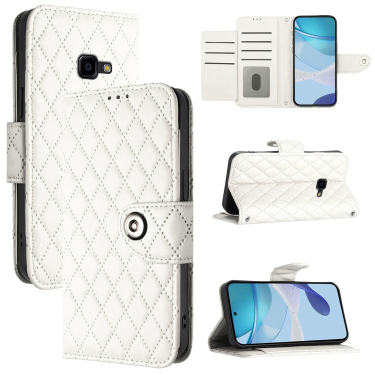 Custodia per telefono in pelle con texture rombica e cordino, For Samsung Galaxy Xcover 4s / Xcover 4