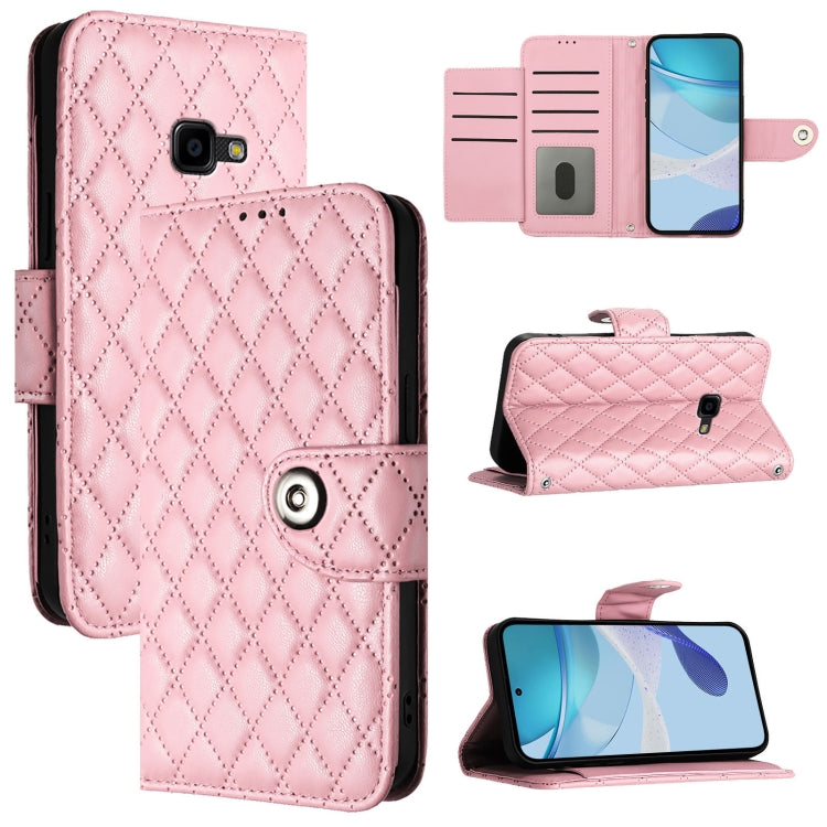 Custodia per telefono in pelle con texture rombica e cordino, For Samsung Galaxy Xcover 4s / Xcover 4