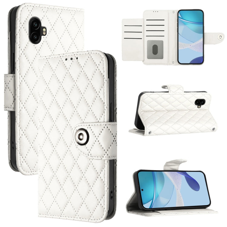 Custodia per telefono in pelle con texture rombica e cordino, For Samsung Galaxy XCover7 Pro, For Samsung Galaxy Xcover7, For Samsung Galaxy Xcover6 Pro, For Samsung Galaxy Xcover 5