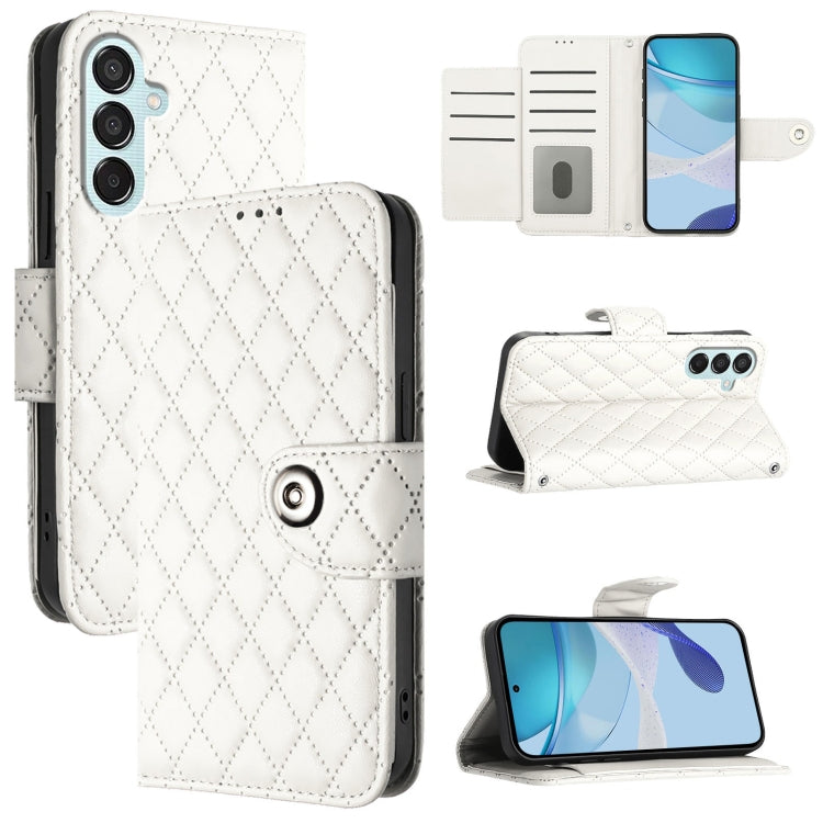 Custodia per cellulare in pelle con texture rombica con cordino, For Samsung Galaxy M55 / C55 5G, For Samsung Galaxy M15 / F15 5G Global, For Samsung Galaxy M34 5G / F34 5G, For Samsung Galaxy M54 / F54 5G