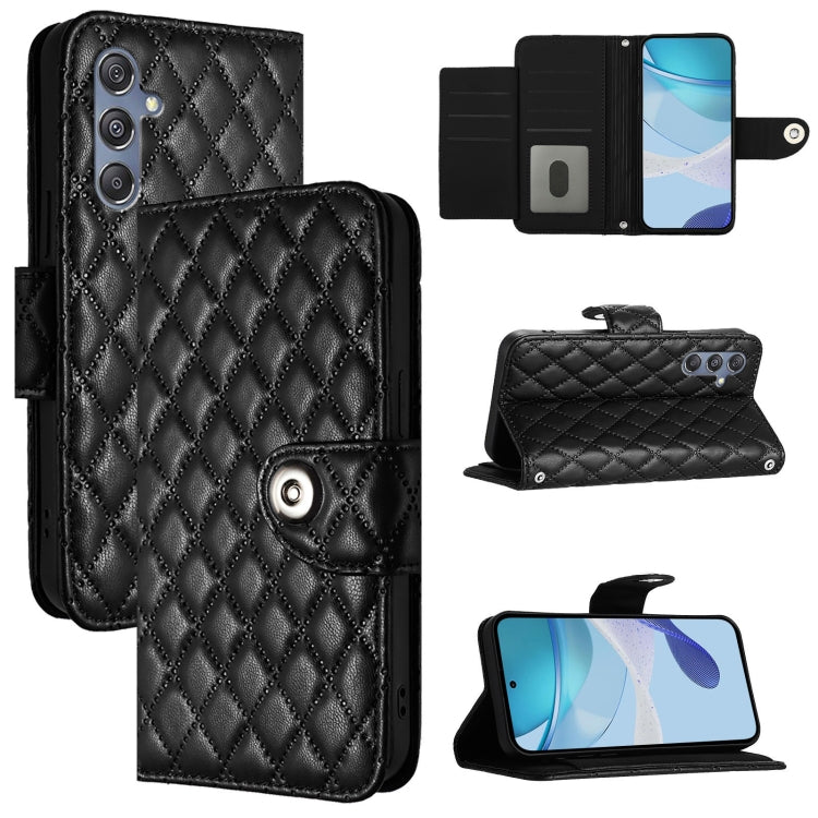 Custodia per cellulare in pelle con texture rombica con cordino, For Samsung Galaxy M55 / C55 5G, For Samsung Galaxy M15 / F15 5G Global, For Samsung Galaxy M34 5G / F34 5G, For Samsung Galaxy M54 / F54 5G