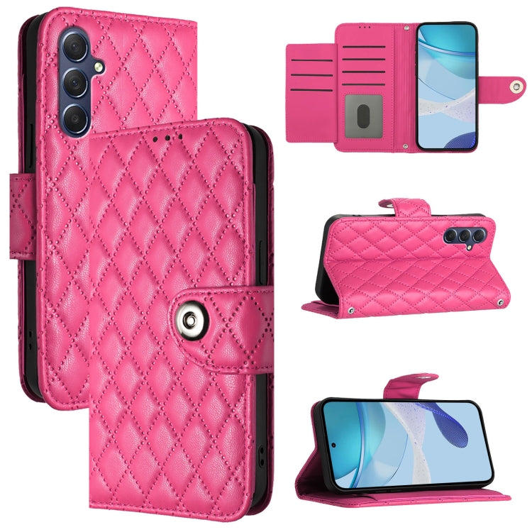 Custodia per cellulare in pelle con texture rombica con cordino, For Samsung Galaxy M55 / C55 5G, For Samsung Galaxy M15 / F15 5G Global, For Samsung Galaxy M34 5G / F34 5G, For Samsung Galaxy M54 / F54 5G