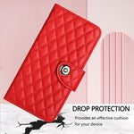 Custodia per cellulare in pelle con texture rombica con cordino, For Samsung Galaxy M55 / C55 5G, For Samsung Galaxy M15 / F15 5G Global, For Samsung Galaxy M34 5G / F34 5G, For Samsung Galaxy M54 / F54 5G