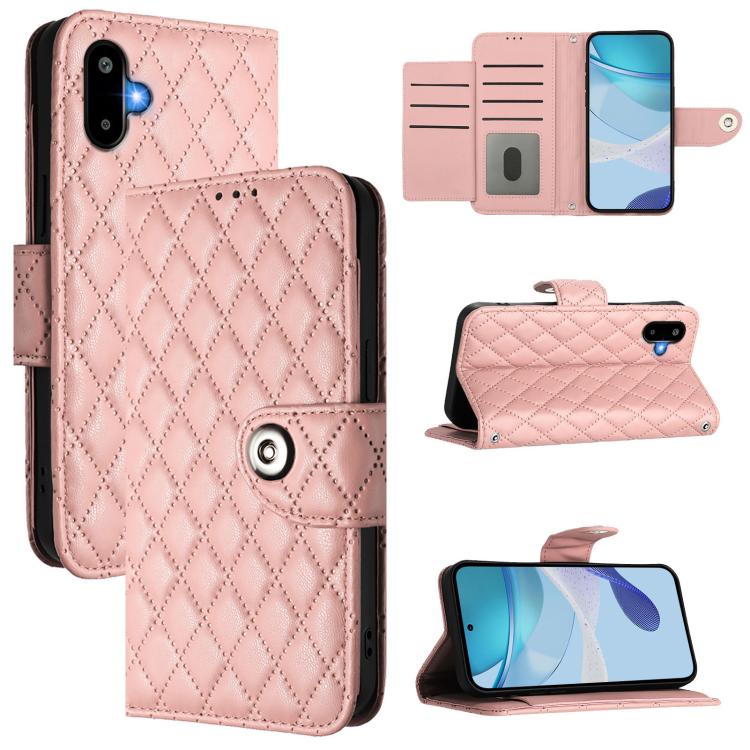Custodia per cellulare in pelle con texture rombica con cordino, For Samsung Galaxy M56 5G, For Samsung Galaxy M16 5G Global, For Samsung Galaxy M06 5G / F06 5G, For Samsung Galaxy M35