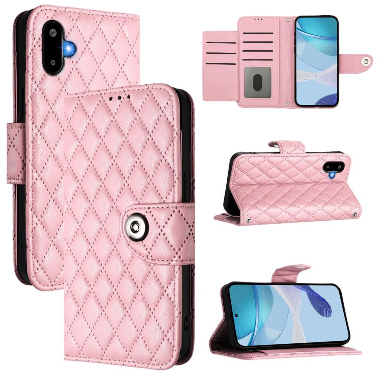 Custodia per cellulare in pelle con texture rombica con cordino, For Samsung Galaxy M56 5G, For Samsung Galaxy M16 5G Global, For Samsung Galaxy M06 5G / F06 5G, For Samsung Galaxy M35