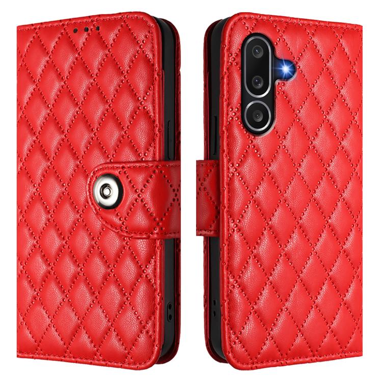 Custodia per cellulare in pelle con texture rombica con cordino, For Samsung Galaxy M56 5G, For Samsung Galaxy M16 5G Global, For Samsung Galaxy M06 5G / F06 5G, For Samsung Galaxy M35