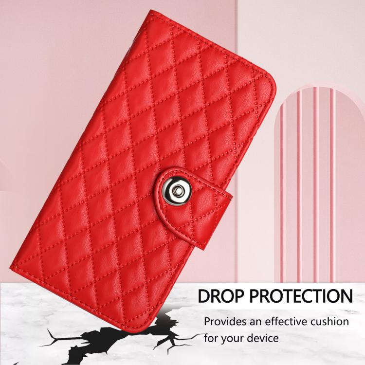 Custodia per cellulare in pelle con texture rombica con cordino, For Samsung Galaxy M56 5G, For Samsung Galaxy M16 5G Global, For Samsung Galaxy M06 5G / F06 5G, For Samsung Galaxy M35
