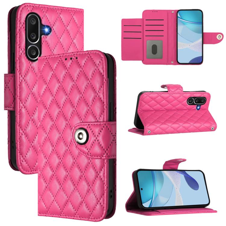 Custodia per cellulare in pelle con texture rombica con cordino, For Samsung Galaxy M56 5G, For Samsung Galaxy M16 5G Global, For Samsung Galaxy M06 5G / F06 5G, For Samsung Galaxy M35